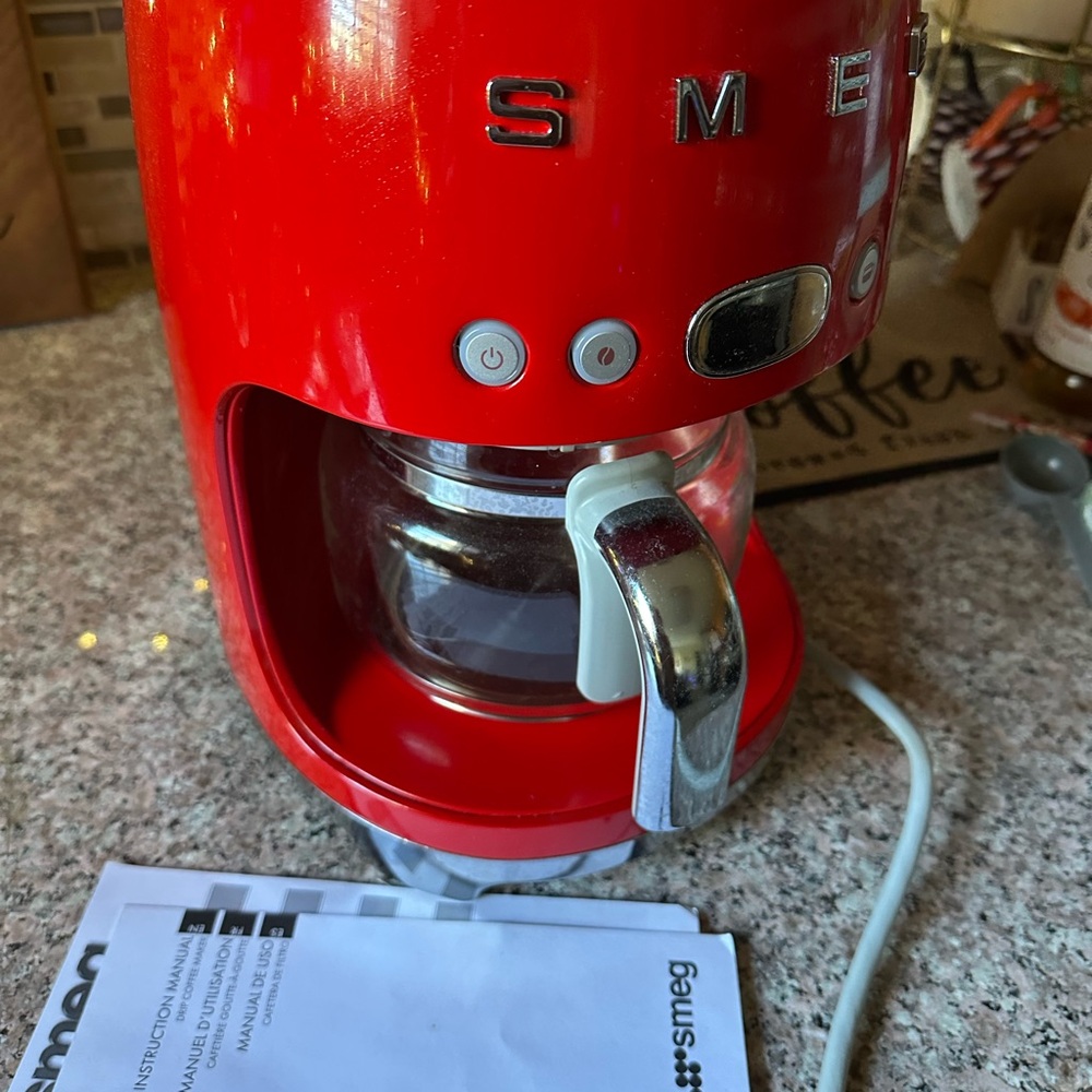 Red SMEG Coffee Maker